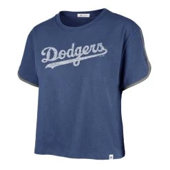 LOS ANGELES DODGERS PREMIER WORDMARK '47 DOLPHIN HEM CROP WOMENS