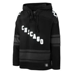 CHICAGO BLACKHAWKS ANTHRACITE SUPERIOR '47 LACER HOOD